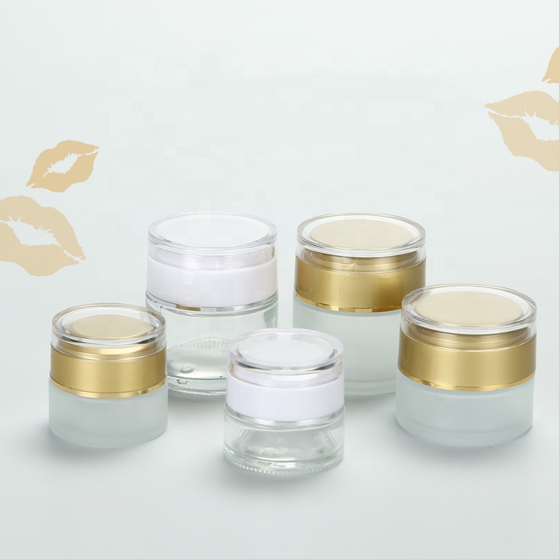 W001 4 oz cosmetic frosted glass cream jar