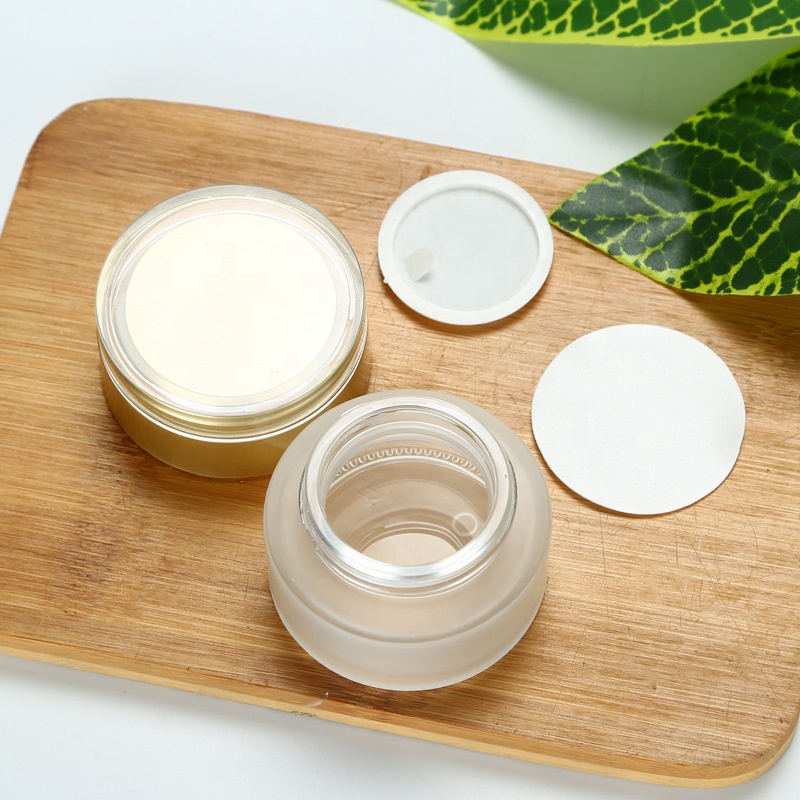 W001 4 oz cosmetic frosted glass cream jar