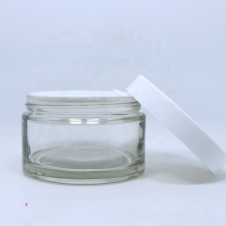 W001 Wholesale 5g 10g 20g 30 ml 50g 60g 100g 200ml thick glass cosmetic cream jar