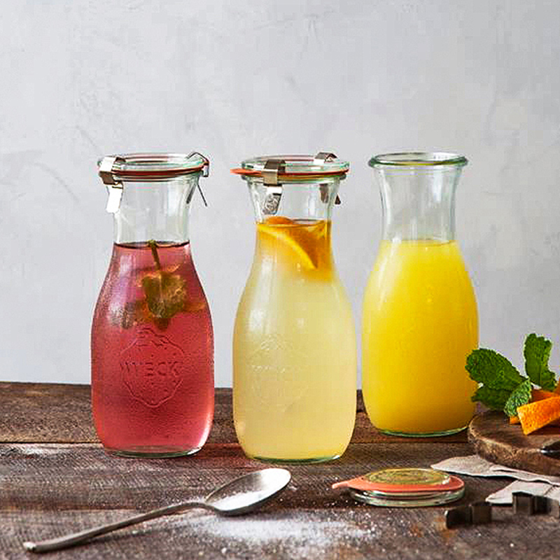 WECK High Quality Juice Beverage Dringking Barrel Mason Glass Storage Bottle Jar