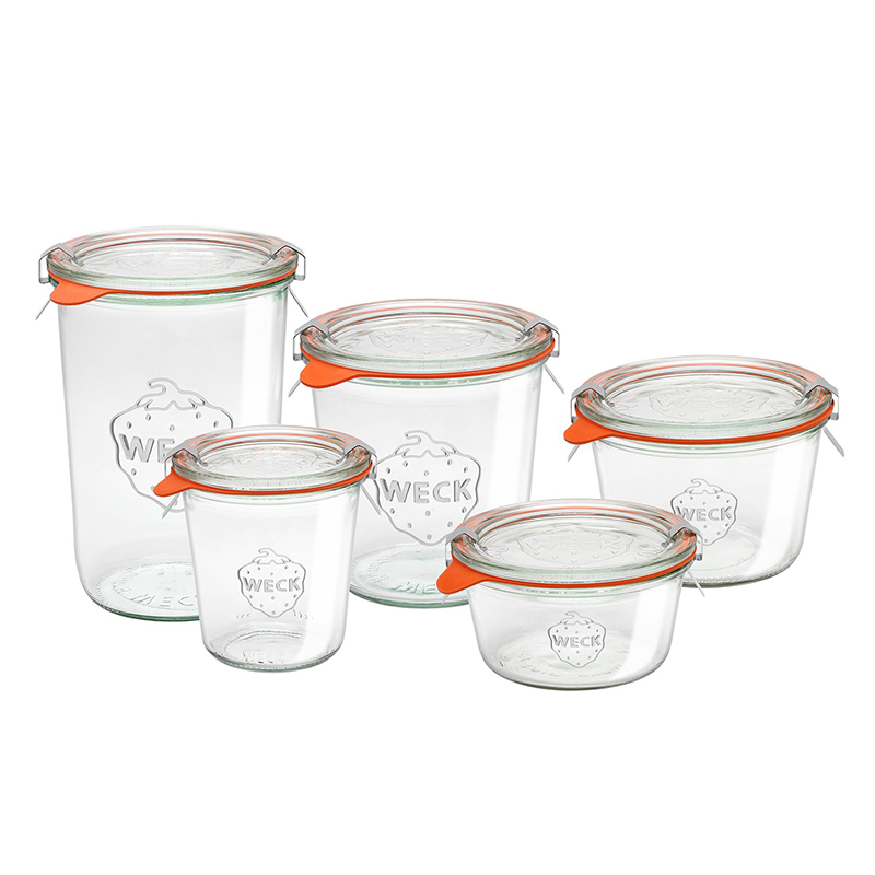 WECK Mold Made of Transparent Glass Eco-Friendly Food/Honey/Jam Storage Canning Container Jar with Lid Airtight