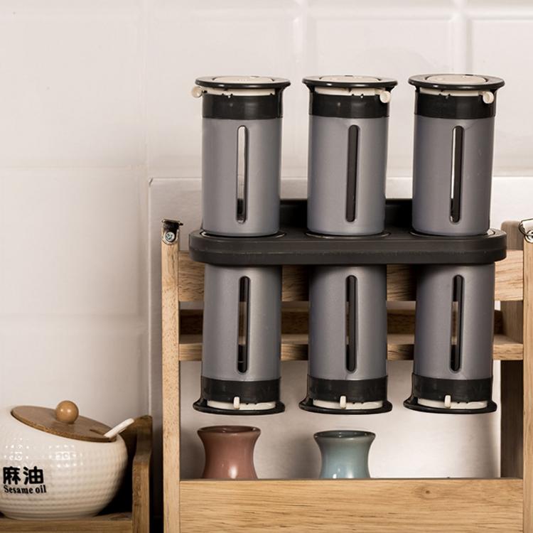 Wall-hanging Magnetic Spice Rack with 6 Canisters for Kitchen Wall-mounted magnetic spice rack Transparent Viewing Windows
