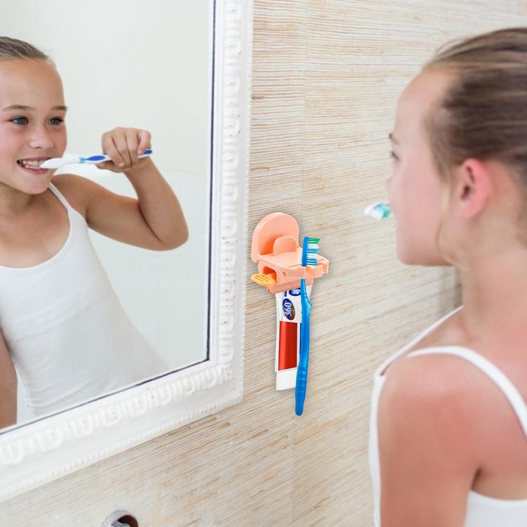 Wall-mounted bathroom wall-mounted storage box toothbrush rack free punch mouthwash cup brushing cup