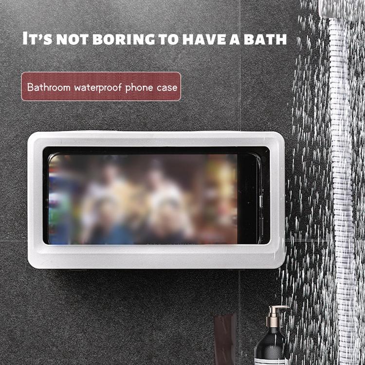 Wall-mounted mobile phone holder Waterproof mobile phone storage box for bathing bathroom punch-free mobile phone holder