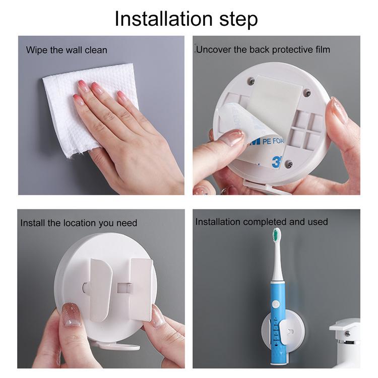 Wall suction type bathroom shelf electric toothbrush holder perforated free wall-mounted toothbrush holder toilet supplies