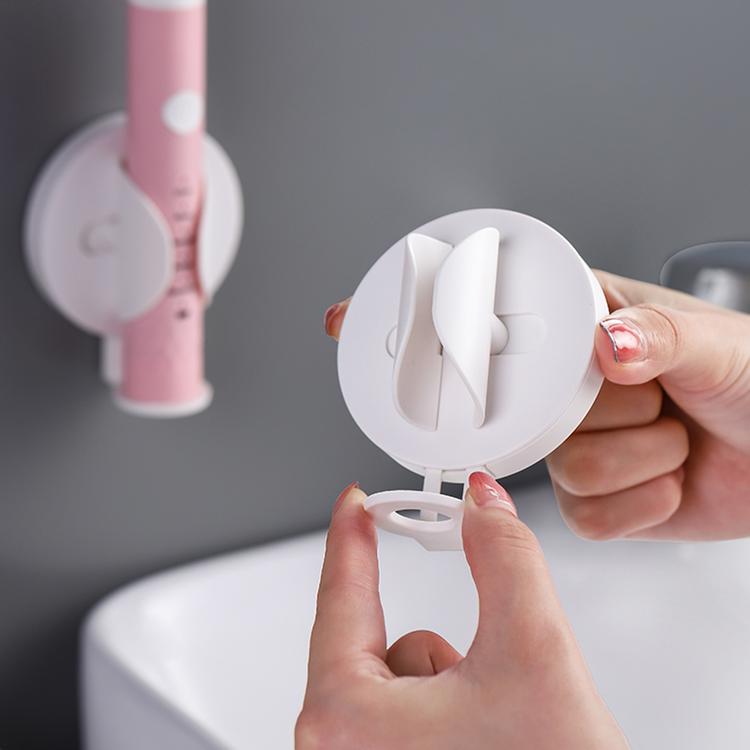 Wall suction type bathroom shelf electric toothbrush holder perforated free wall-mounted toothbrush holder toilet supplies