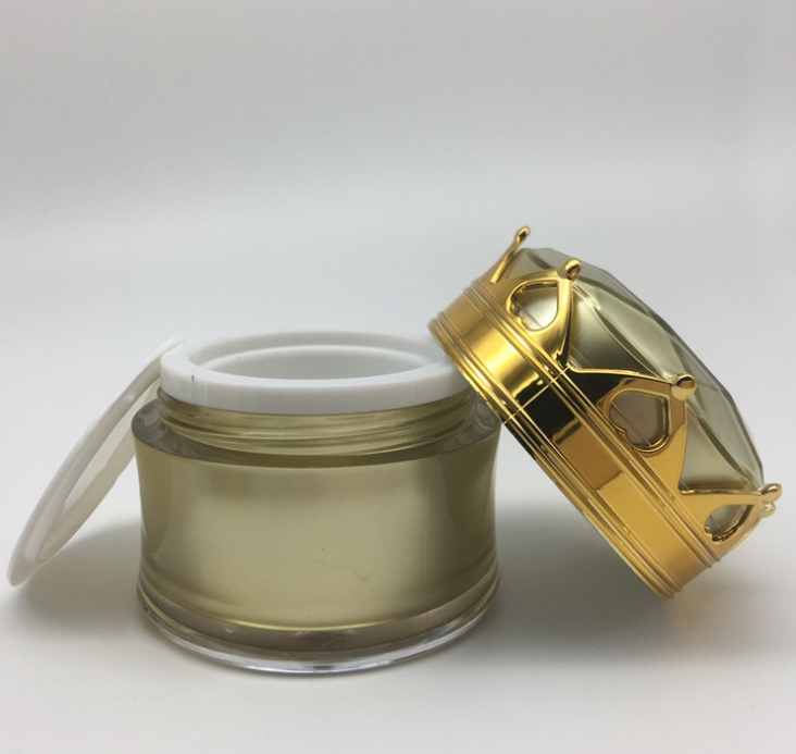 Wankai Foshan Factory Luxury Cosmetic Packaging Jars 2oz Gold Jar Plastic Packaging Containers