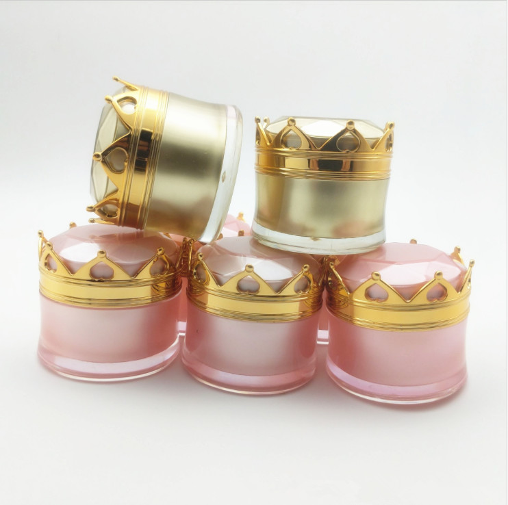 Wankai Foshan Factory Luxury Cosmetic Packaging Jars 2oz Gold Jar Plastic Packaging Containers