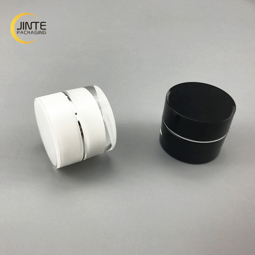 Warehouse Cosmetic Pots Acrylic Twin Wall Black Plastic   Restoration night cream Jar 50ml