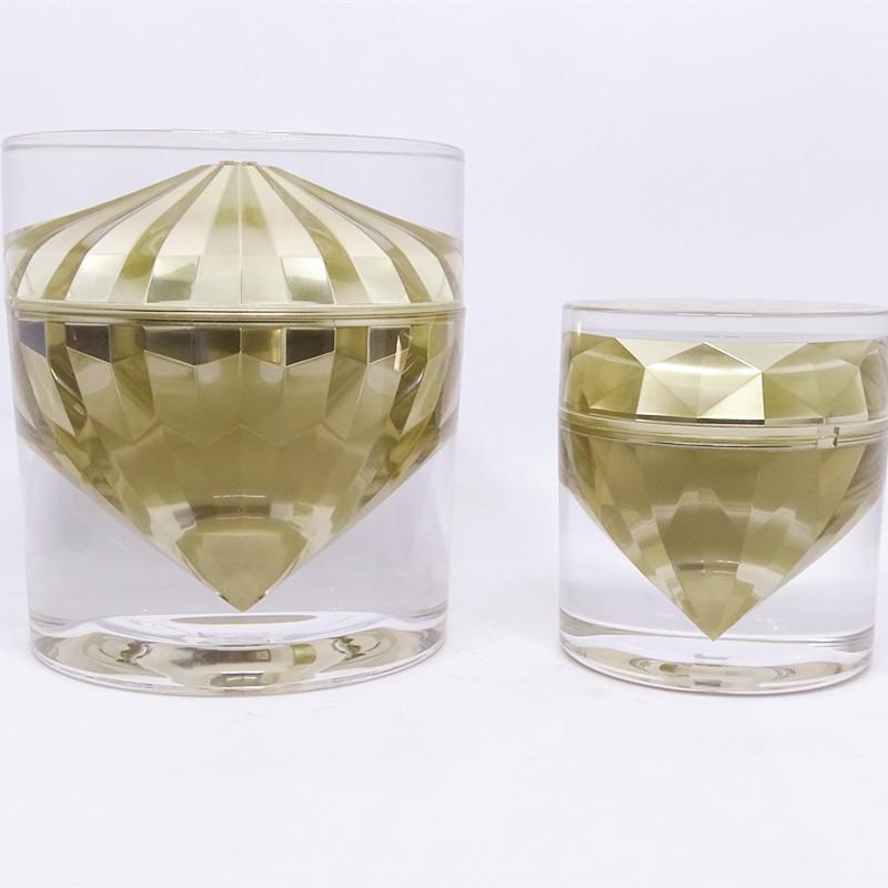 Warehouse spot promotion custom yellow pink white transparent customizable logo cone 15ml acrylic cosmetic jar