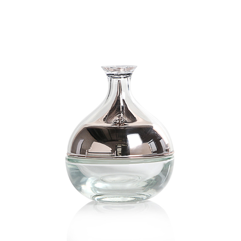 Water Drop shape Transparent luxury Cosmetic Containers Glass Perfume Bottle Face Cream Jar