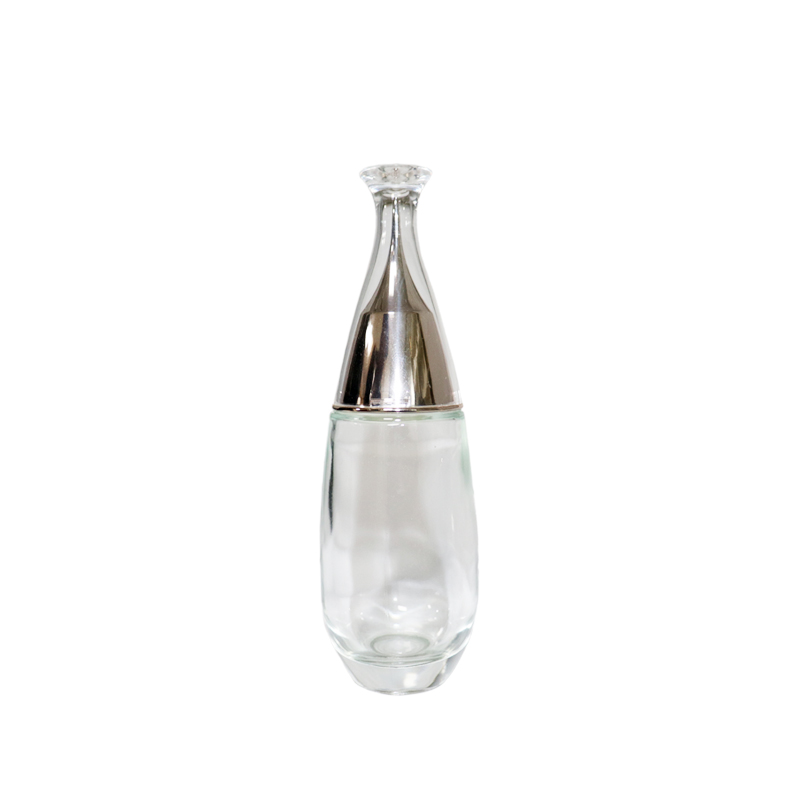 Water Drop shape Transparent luxury Cosmetic Containers Glass Perfume Bottle Face Cream Jar