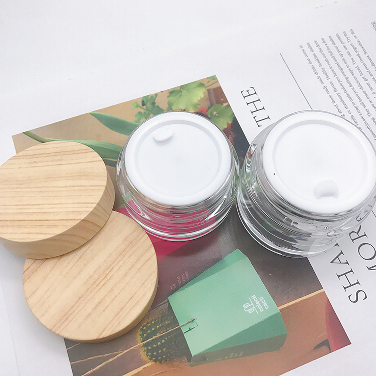 Water Transfer Printing Glass Jar 30g 50g Cream Jar Clear Essence Glass Jar