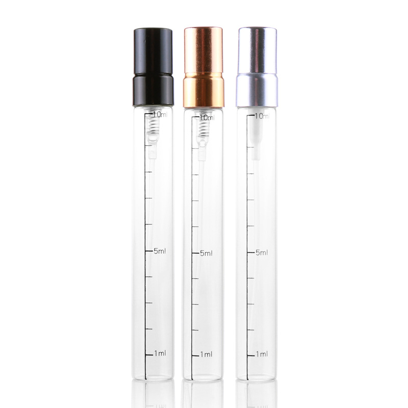 Water Travel Storage graduated glass 10ml spray pump bottle