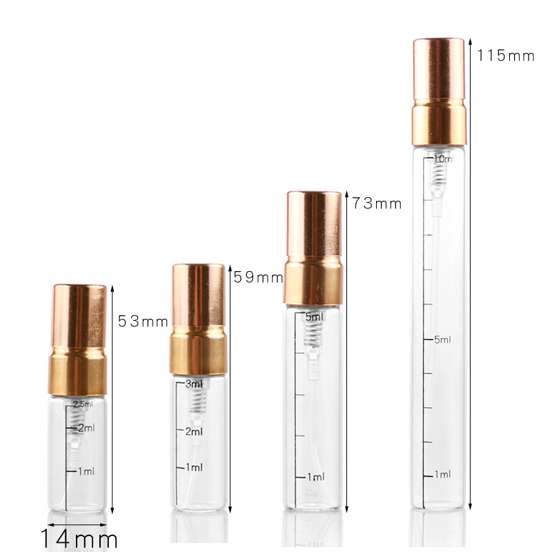 Water Travel Storage graduated glass 10ml spray pump bottle