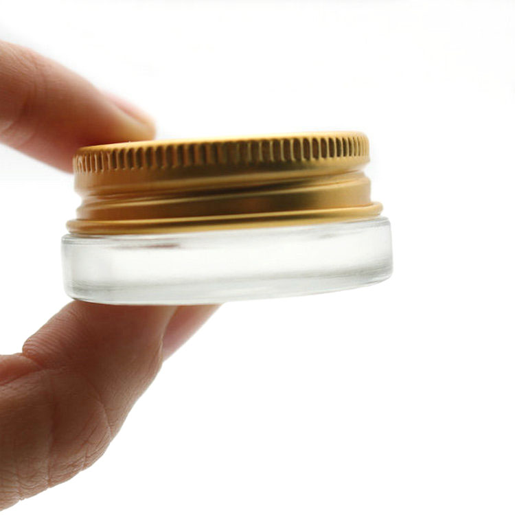 Wax Jar Glass Concentrates Container 7ml 5ml Pot Jar with Gold Screw Lid