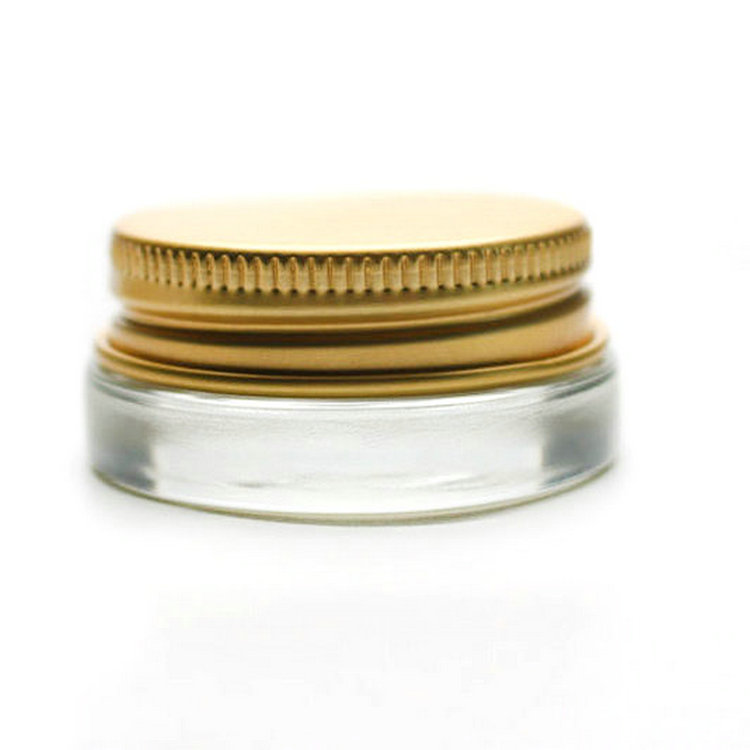 Wax Jar Glass Concentrates Container 7ml 5ml Pot Jar with Gold Screw Lid