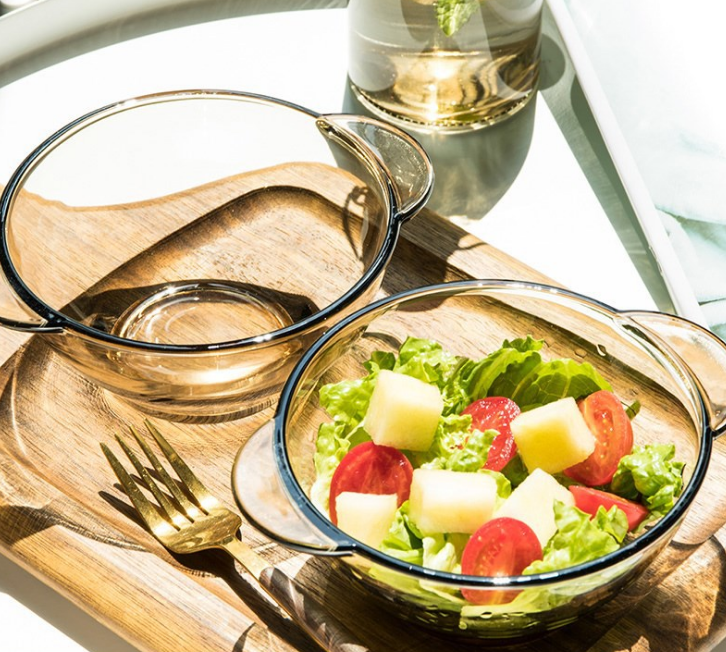 Web celebrity simple Nordic style brown double ear bowl