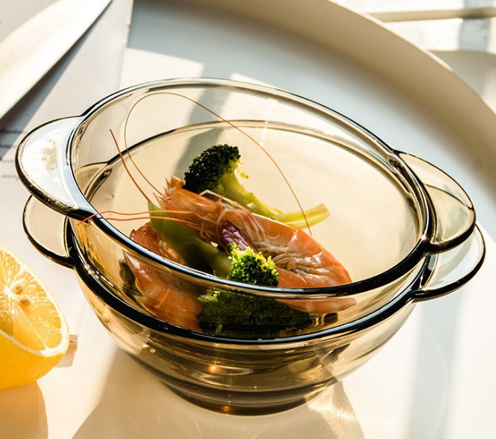 Web celebrity simple Nordic style brown double ear bowl