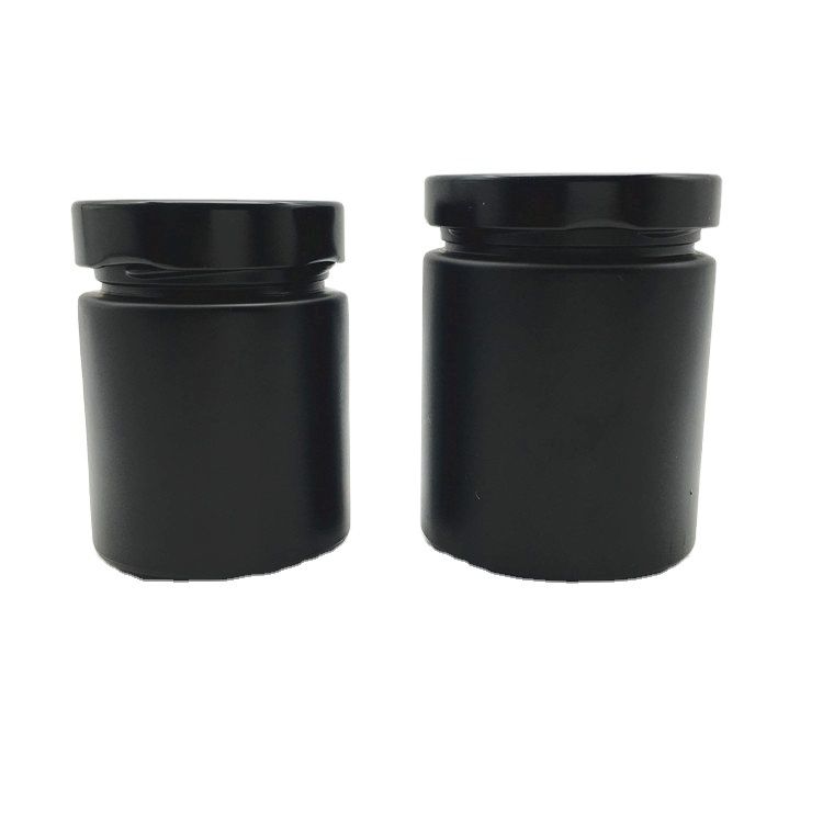 Wedding Club use luxury matte black glass candle jar with lid 12 oz for sale