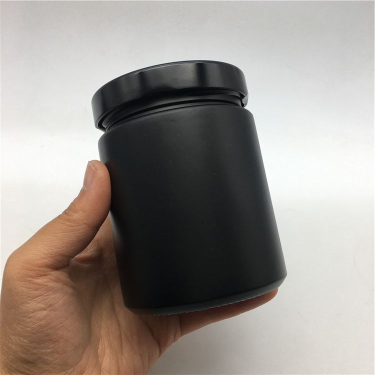 Wedding Club use luxury matte black glass candle jar with lid 12 oz for sale