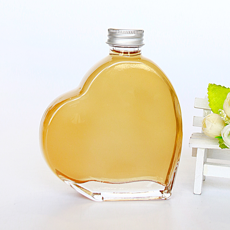 Wedding Liquor Glass Bottle  For Storage Food Christmas Gift Birthday Heart Shape Glass Container