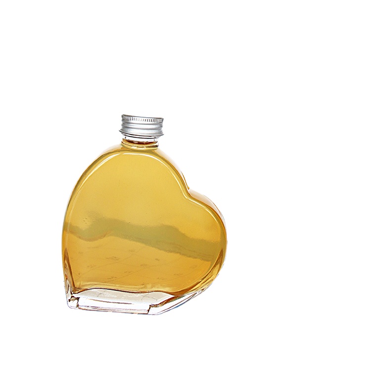 Wedding Liquor Glass Bottle For Storage Food Christmas Gift Birthday Heart Shape Glass Container