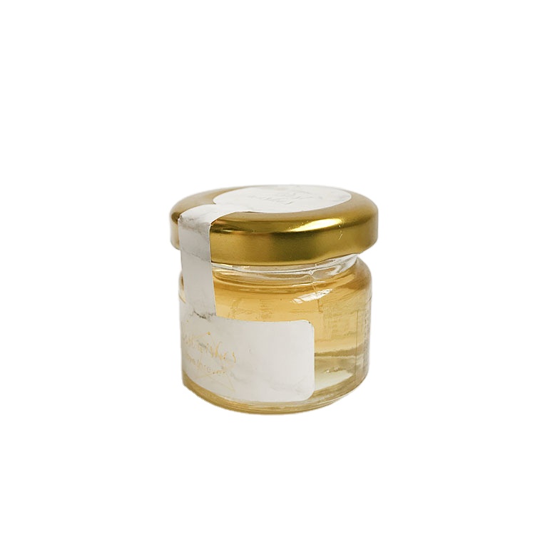 Wedding gift 25ml mini honey glass jar with golden caps