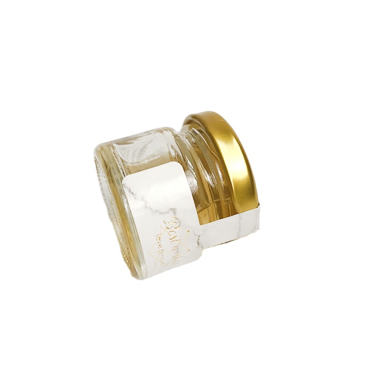 Wedding gift 25ml mini honey glass jar with golden caps