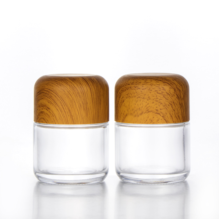 Weed Glass Jar Smell Proof Air Tight herb jar Packing Bottle with child proof bamboo cap