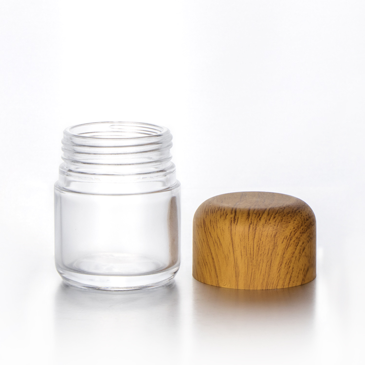 Weed Glass Jar Smell Proof Air Tight herb jar Packing Bottle with child proof bamboo cap