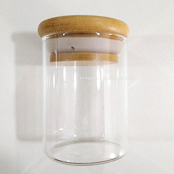Weed Jar Custom Logo Smell Proof Container Jar Glass Wood Lid With Childproof Cap