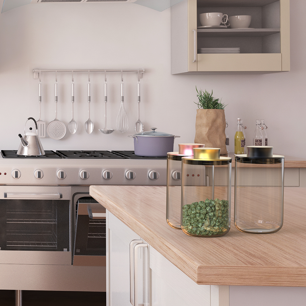 Weed Storage Glass Ounce herb Jar Air Tight and Odor Proof Medical Tobacco Container 280mm glass jar for weed Customizable