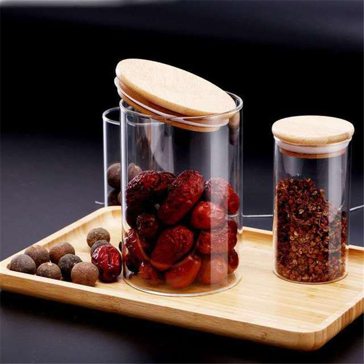 Weed Storage Jar Airtight Kitchen Wall Storage Glass Jars With Wood Lid Storage