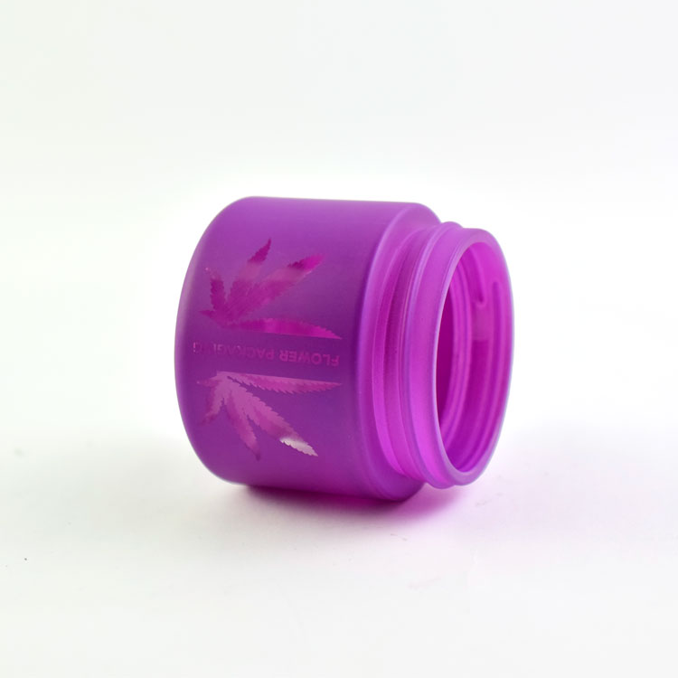 Weed glass jar painting color froseted hollow out child proof glass bottle glass jar