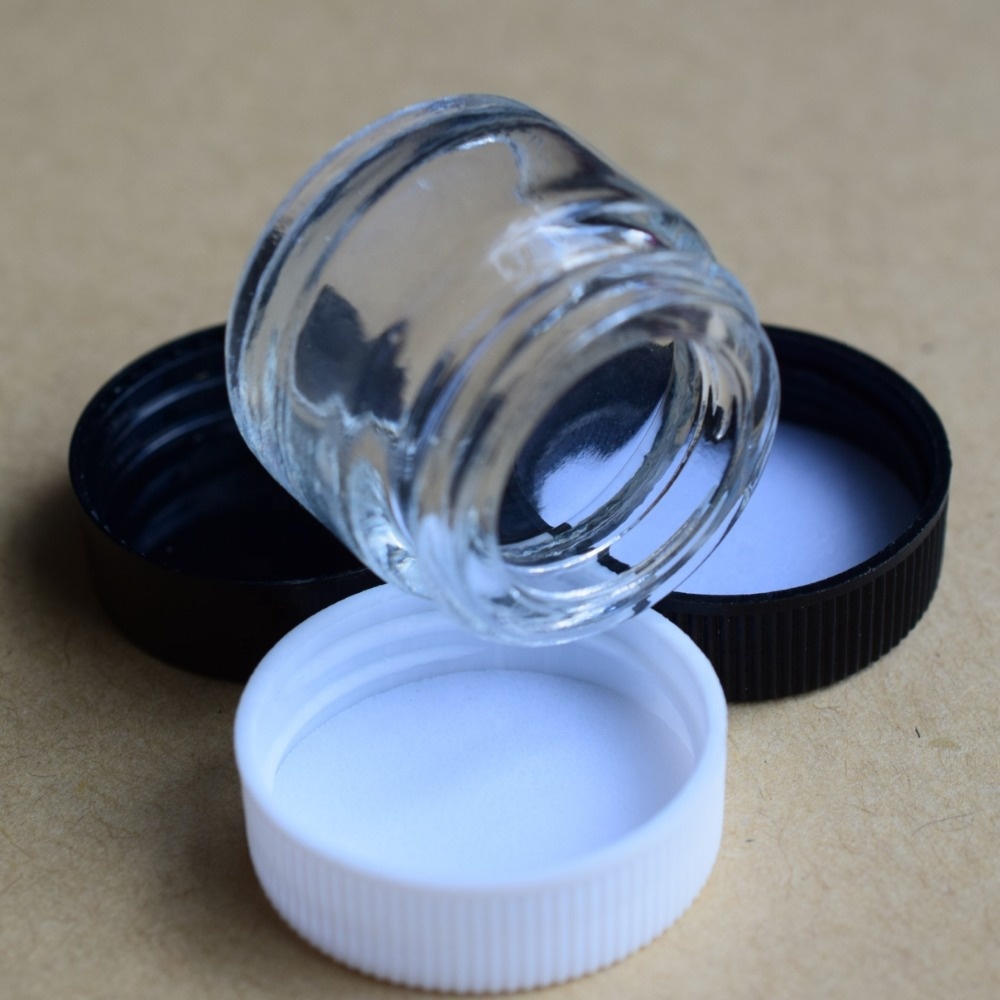 Weed packaging glass jar hemp storage glass bottle 1oz 2oz glass jar child proof lid screw top concentrate container