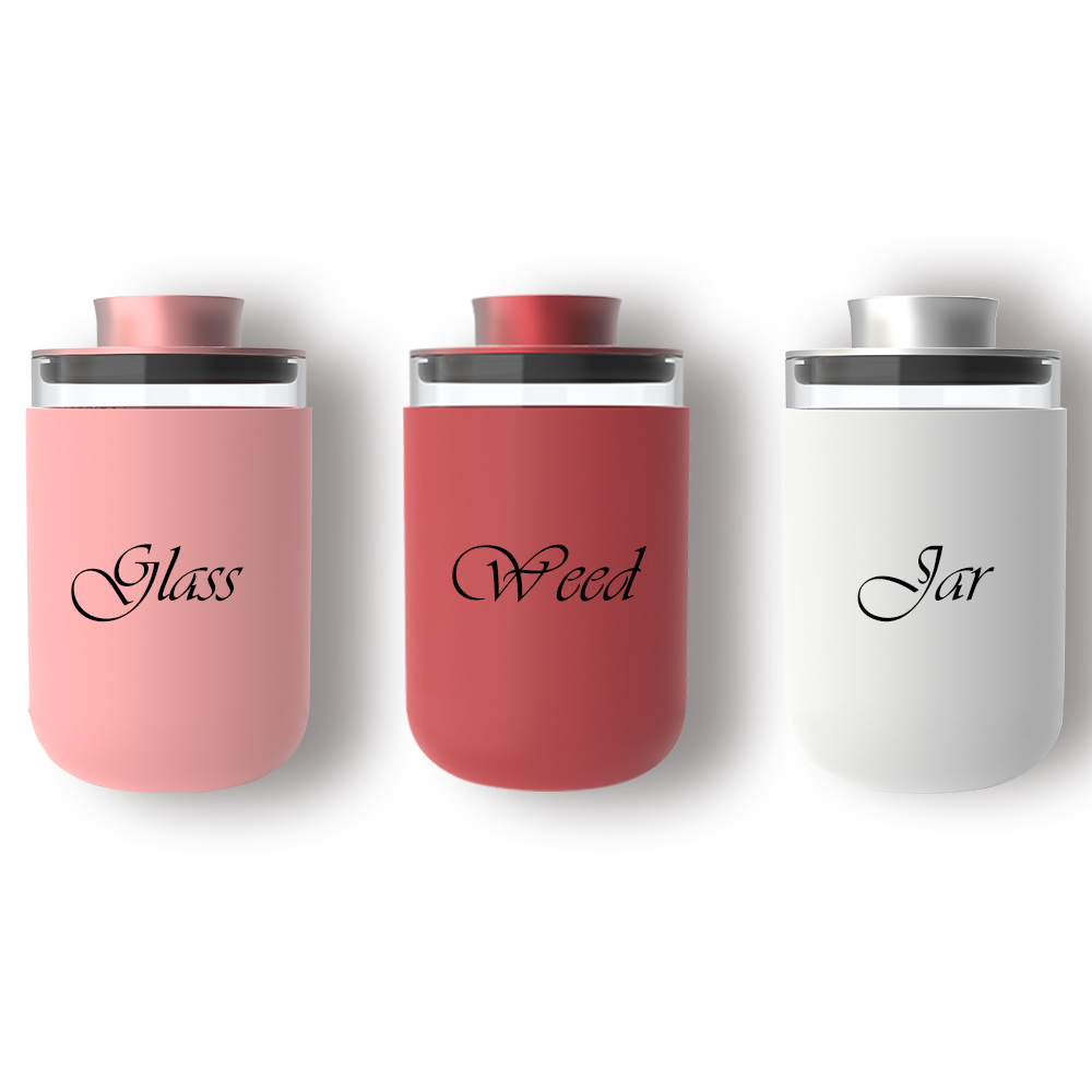 Weweed Stash Pro glass weed jars container 65mm*100mm Glass and aluminum lid material airtight glass for weed  jar OEM custom