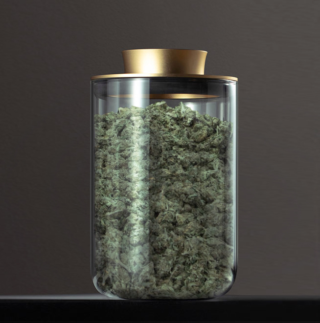 Weweed Stash Pro glass weed jars container 65mm*100mm Glass and aluminum lid material airtight glass for weed jar OEM custom
