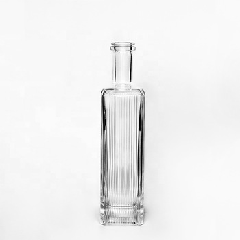 Whiskey Decanter Square Hand-Blown Glass Container 750ml Spirit Bottle