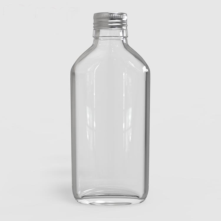 Whisky Hot Sale 100ml Mini Flat Clear Wine Glass Water Bottle With Lid