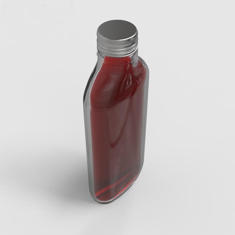 Whisky Hot Sale 100ml Mini Flat Clear Wine Glass Water Bottle With Lid