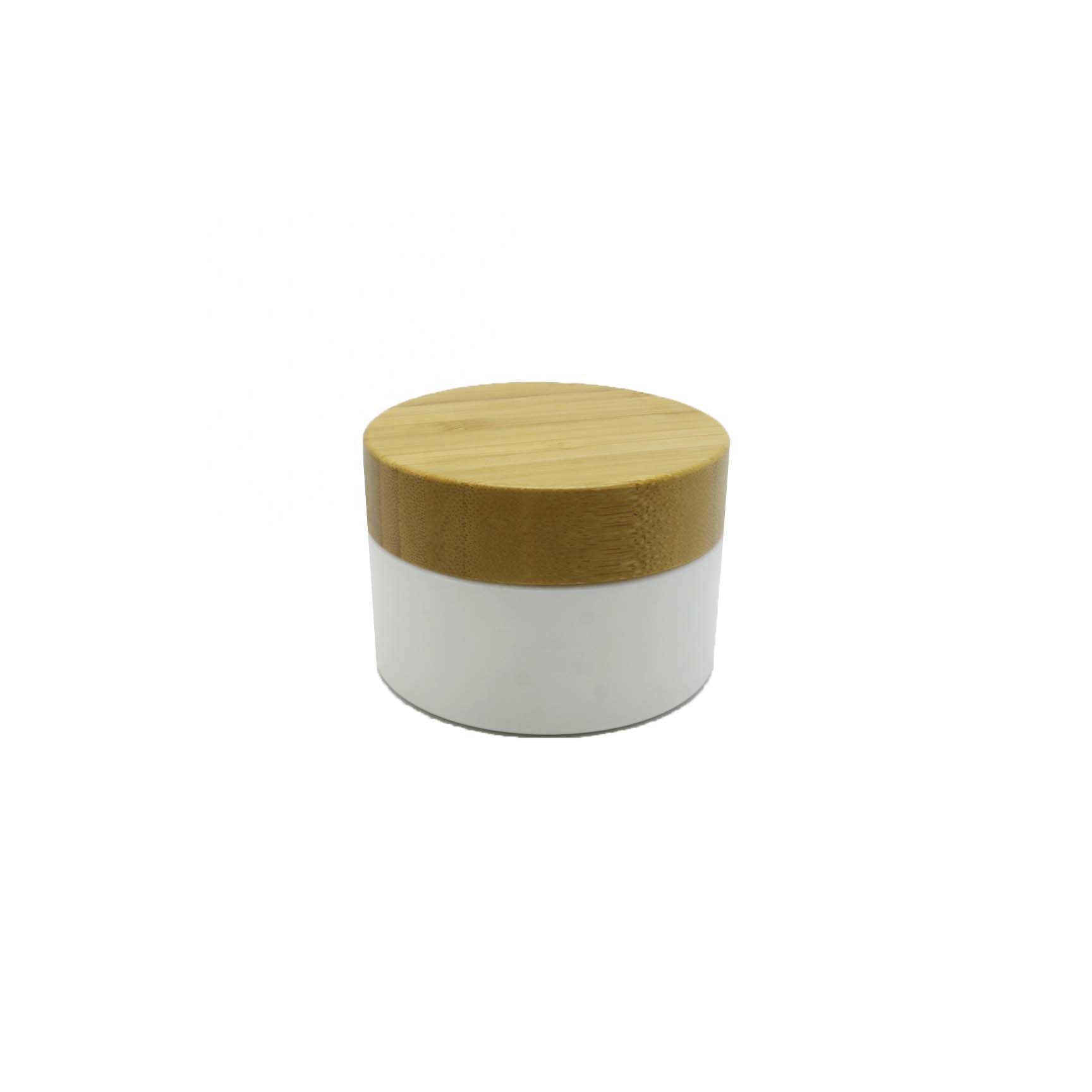 White 10ml 20ml 30ml 50ml 100ml 150ml 200ml 250ml empty plastic jar with bamboo lid PJ-02Q