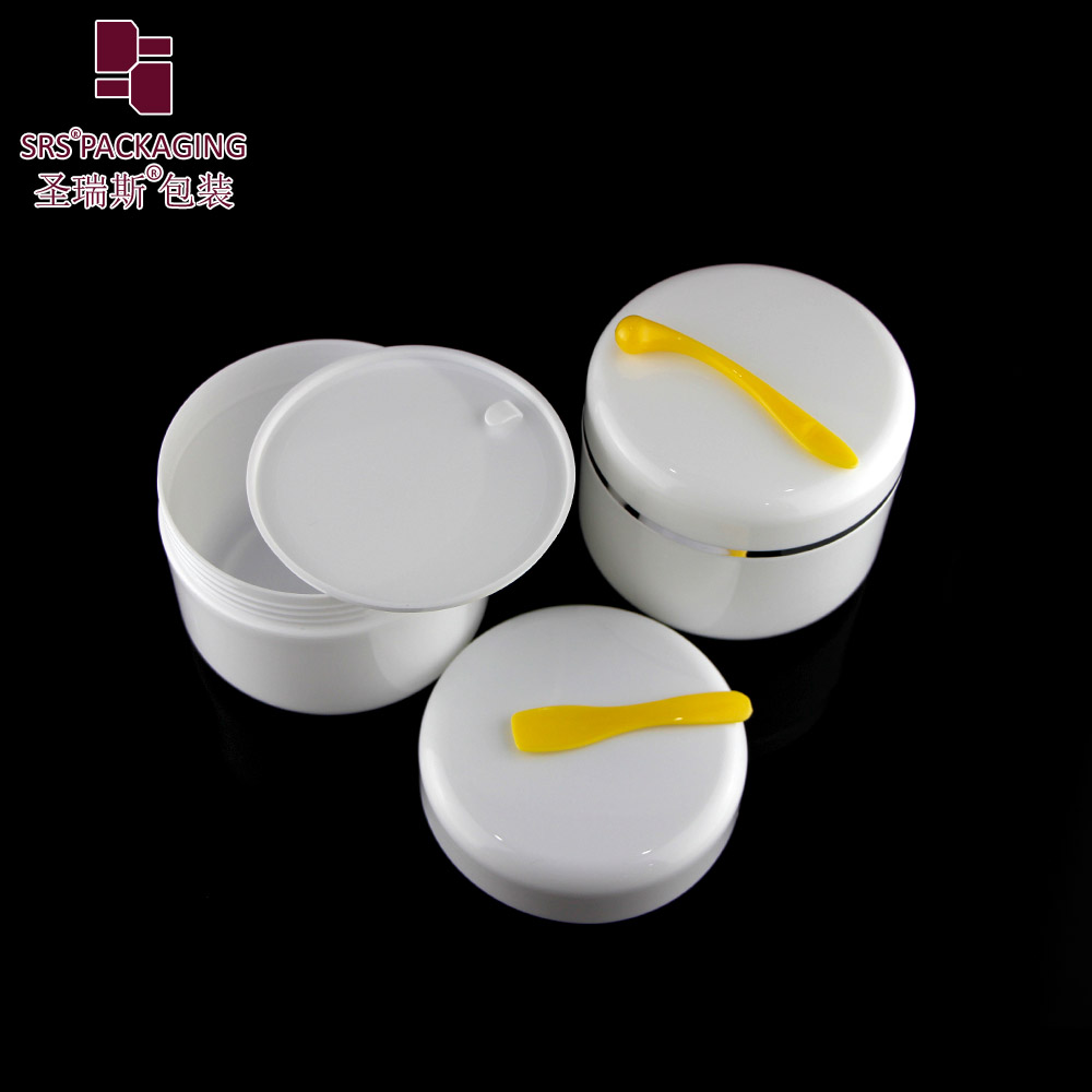 White 250 ml Jar with Silver Lining on the Lid Round Shape Cap Container Cosmetic Jar for Cream