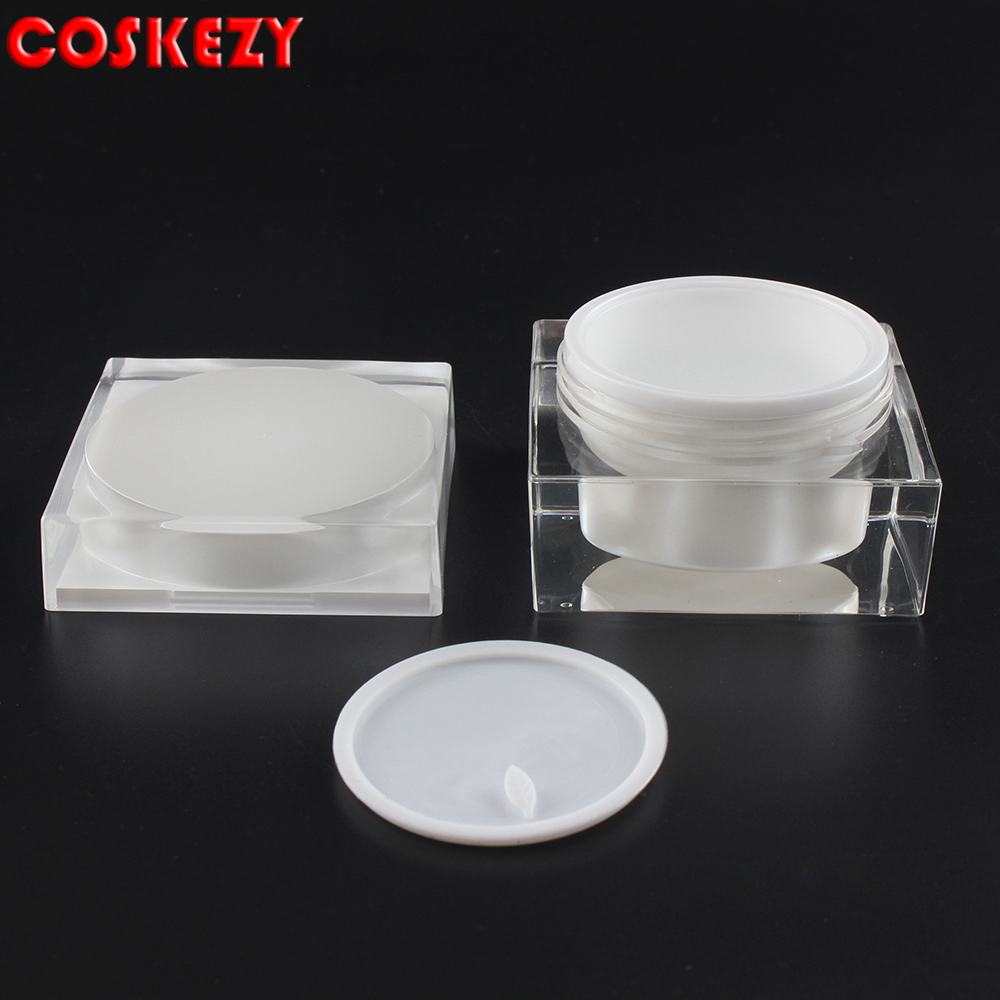 White Acrylic Cosmetic Jars Packaging 30ml, Wholesale 1oz Cream Empty Packaging Container, plastic 30g White Cosmetic Pot