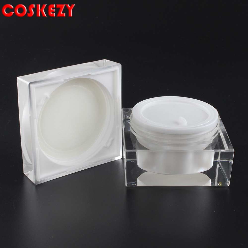 White Acrylic Cosmetic Jars Packaging 30ml, Wholesale 1oz Cream Empty Packaging Container, plastic 30g White Cosmetic Pot