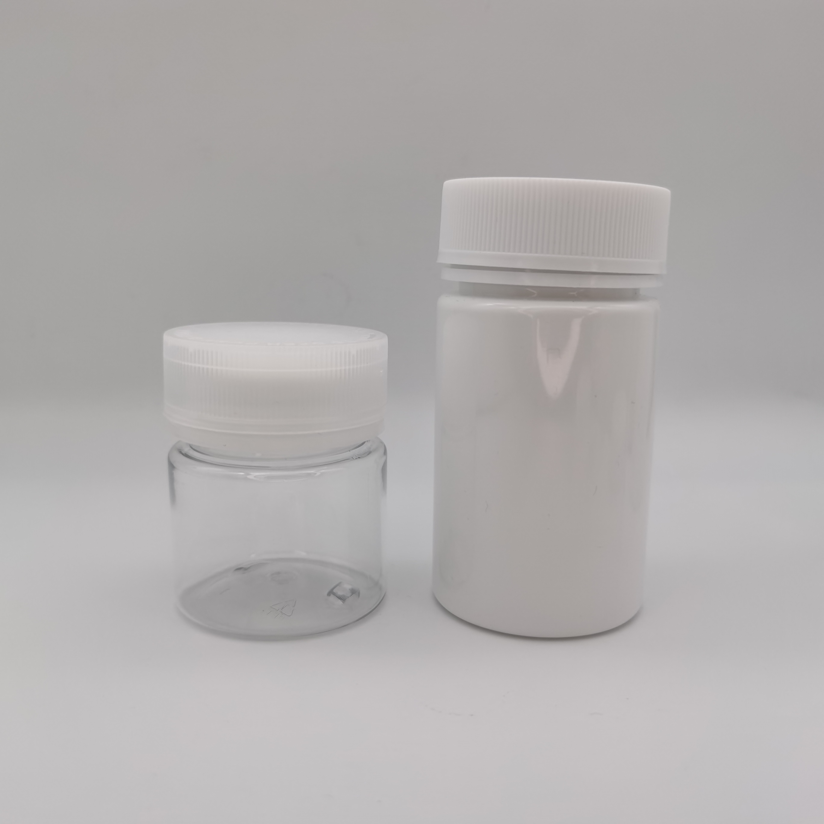 White Black Clear PET child resistant jar CBD oil PET child proof tamper cap