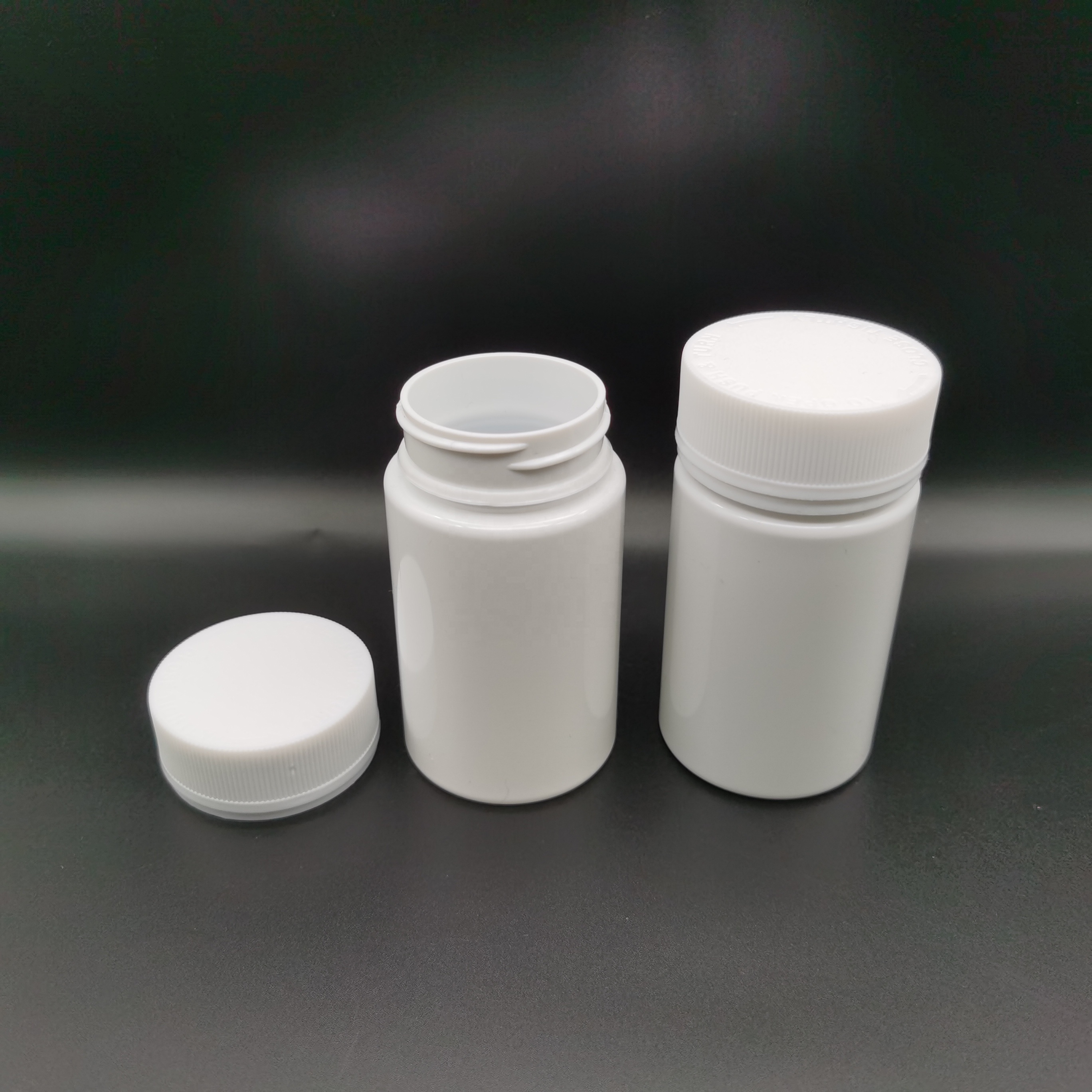 White Black Clear PET child resistant jar CBD oil PET child proof tamper cap