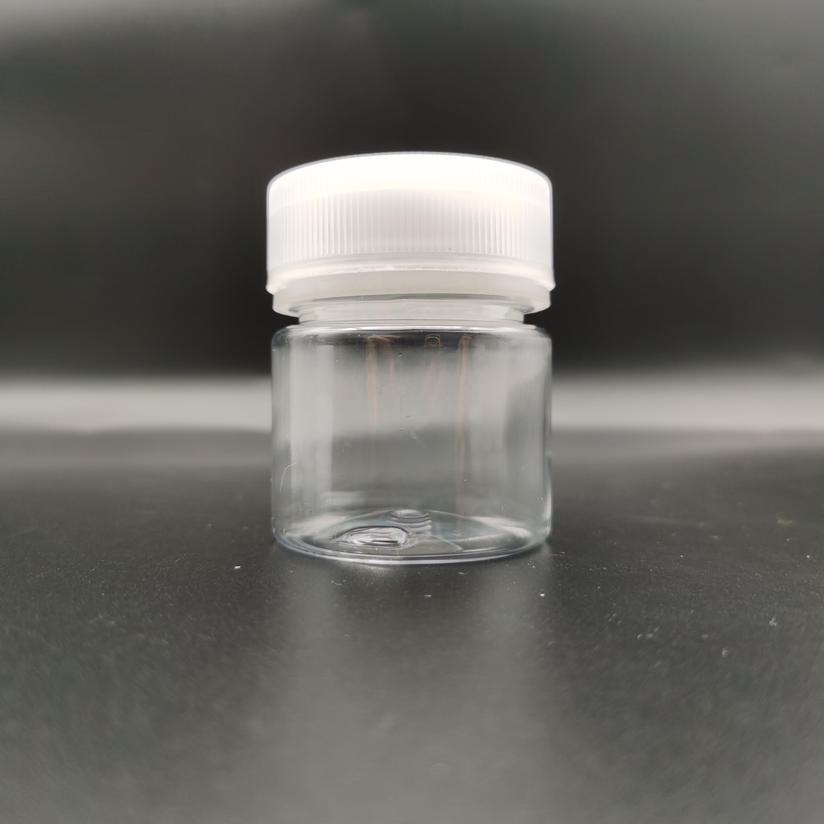 White Black Clear PET child resistant jar CBD oil PET child proof tamper cap