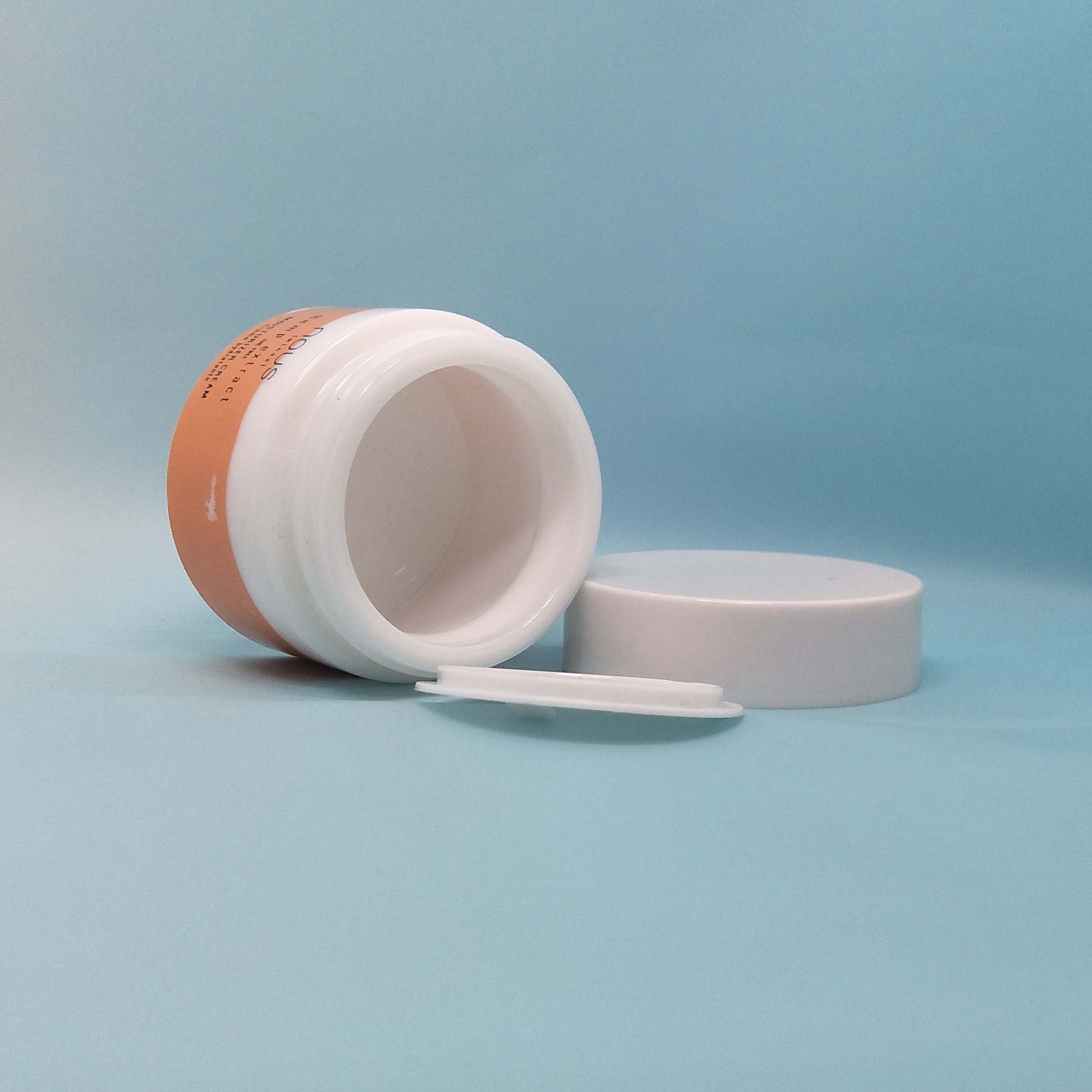 White Ceramic Cosmetic Jar 50g 60g Round Cosmetic Packaging Jar