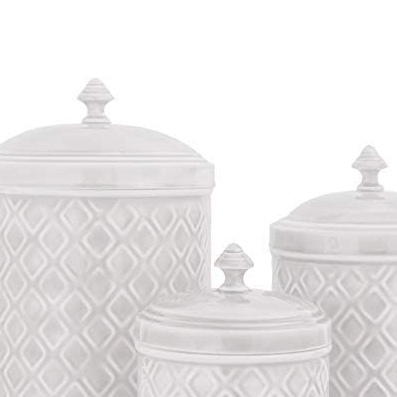 White Color Canister/Canister Sets for the Kitchen Storage